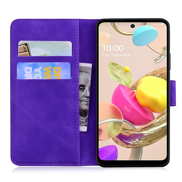 For LG K42 Skin Feel Pure Color Flip Leather Phone Case