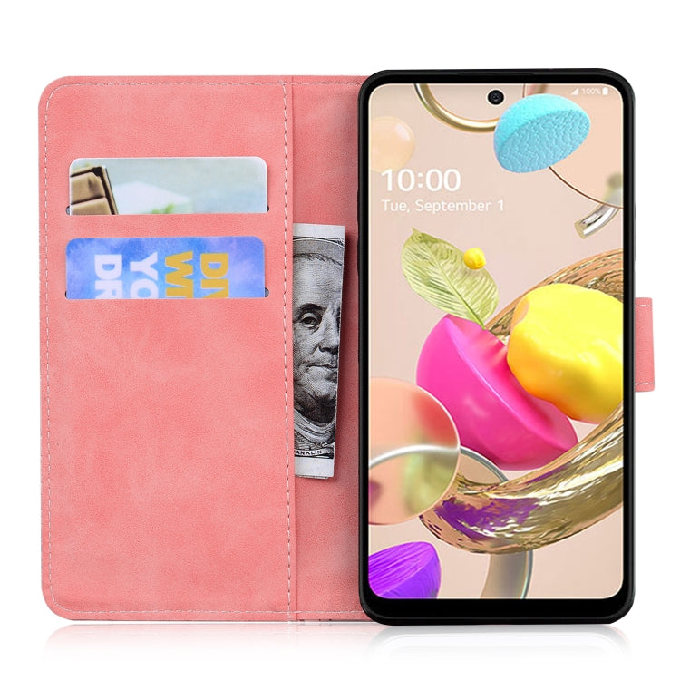 For LG K42 Skin Feel Pure Color Flip Leather Phone Case