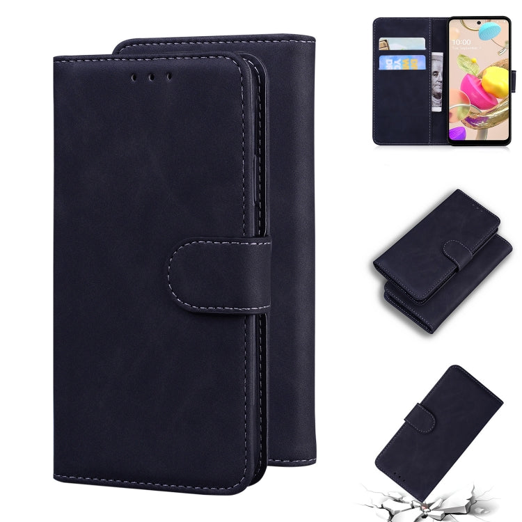 For LG K42 Skin Feel Pure Color Flip Leather Phone Case