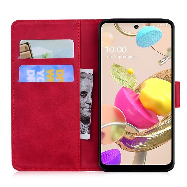 For LG K42 Skin Feel Pure Color Flip Leather Phone Case