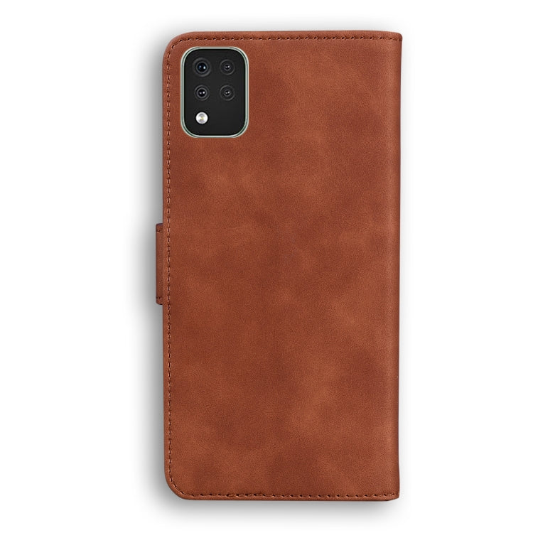 For LG K42 Skin Feel Pure Color Flip Leather Phone Case