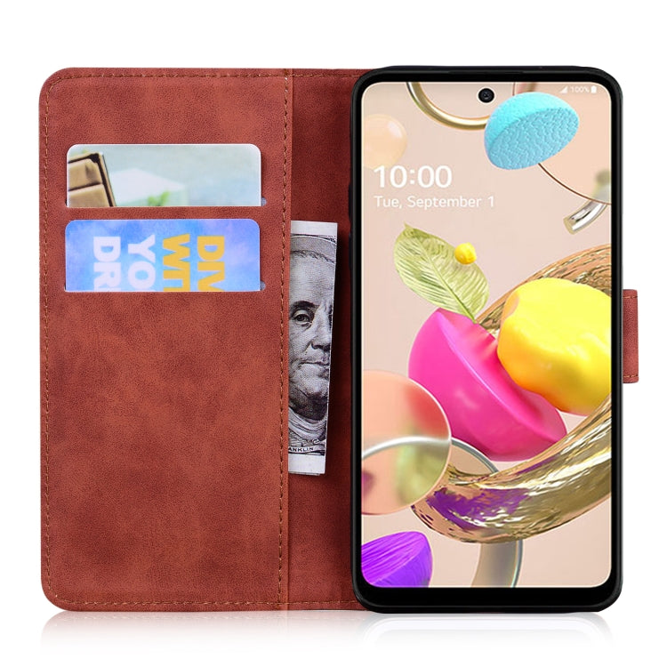 For LG K42 Skin Feel Pure Color Flip Leather Phone Case