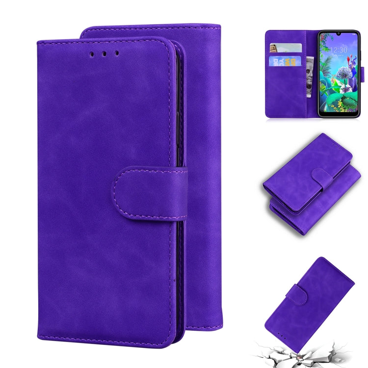 For LG K50 / Q60 Skin Feel Pure Color Flip Leather Phone Case