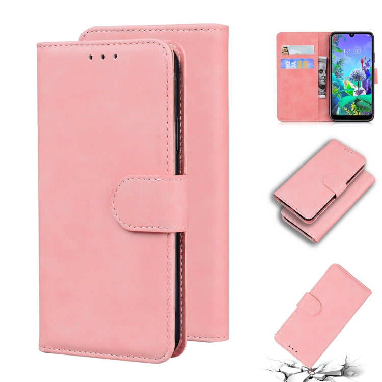 For LG K50 / Q60 Skin Feel Pure Color Flip Leather Phone Case