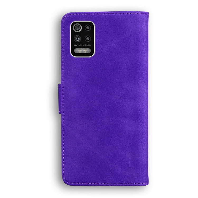 For LG K52 / K62 / Q52 Skin Feel Pure Color Flip Leather Phone Case