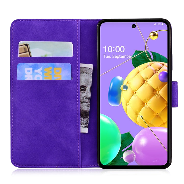 For LG K52 / K62 / Q52 Skin Feel Pure Color Flip Leather Phone Case