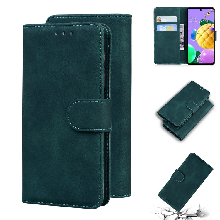 For LG K52 / K62 / Q52 Skin Feel Pure Color Flip Leather Phone Case