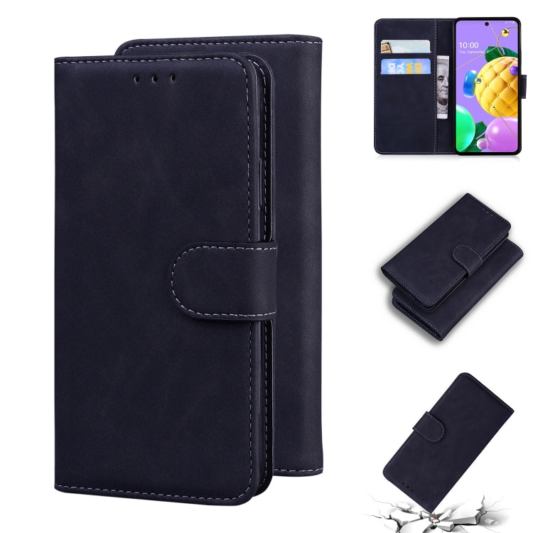 For LG K52 / K62 / Q52 Skin Feel Pure Color Flip Leather Phone Case