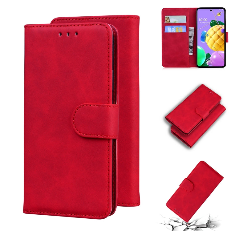 For LG K52 / K62 / Q52 Skin Feel Pure Color Flip Leather Phone Case