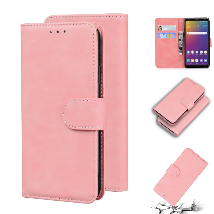 For LG Stylo 5 Skin Feel Pure Color Flip Leather Phone Case