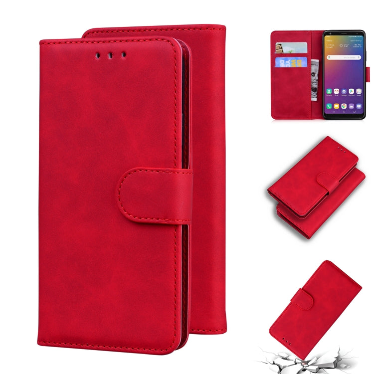 For LG Stylo 5 Skin Feel Pure Color Flip Leather Phone Case