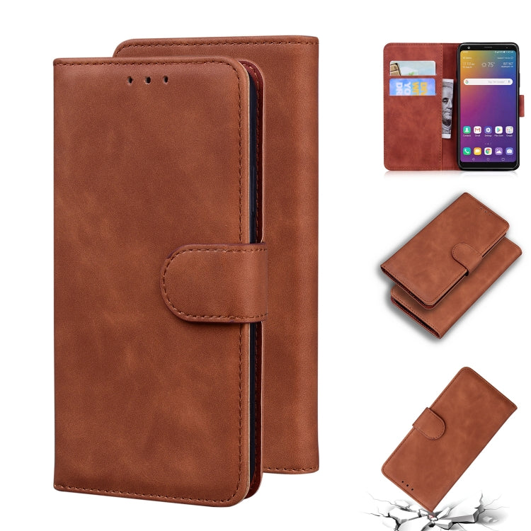 For LG Stylo 5 Skin Feel Pure Color Flip Leather Phone Case