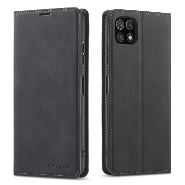 For Samsung Galaxy A22 5G Forwenw Dream Series Oil Edge Strong Magnetism Leather Phone Case