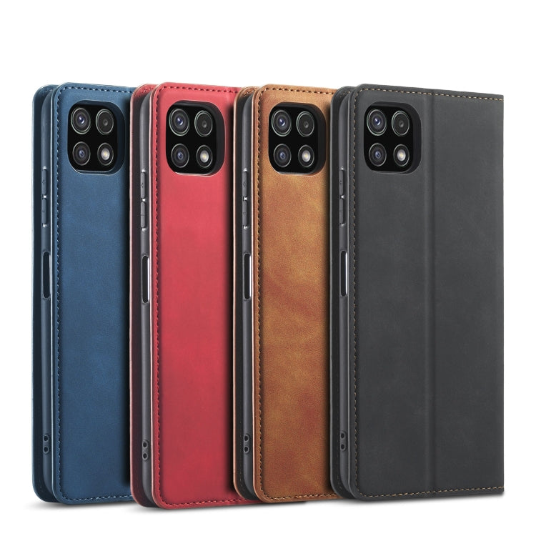For Samsung Galaxy A22 5G Forwenw Dream Series Oil Edge Strong Magnetism Leather Phone Case