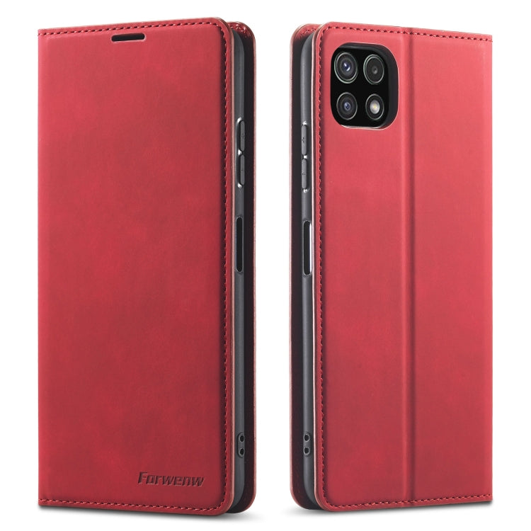 For Samsung Galaxy A22 5G Forwenw Dream Series Oil Edge Strong Magnetism Leather Phone Case