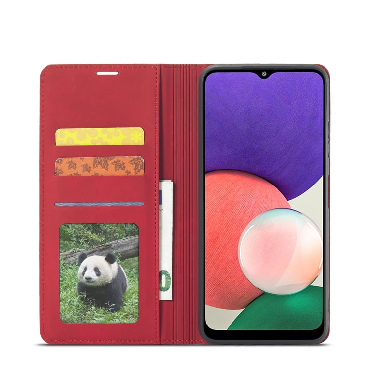 For Samsung Galaxy A22 5G Forwenw Dream Series Oil Edge Strong Magnetism Leather Phone Case