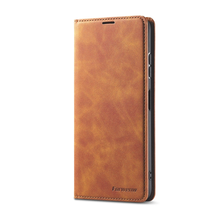 For Samsung Galaxy A22 5G Forwenw Dream Series Oil Edge Strong Magnetism Leather Phone Case