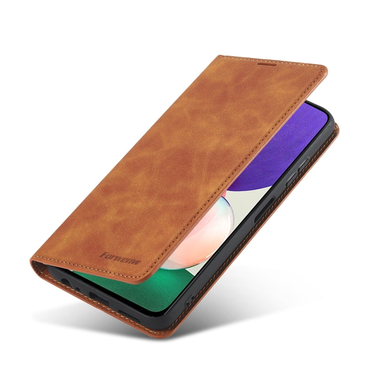 For Samsung Galaxy A22 5G Forwenw Dream Series Oil Edge Strong Magnetism Leather Phone Case