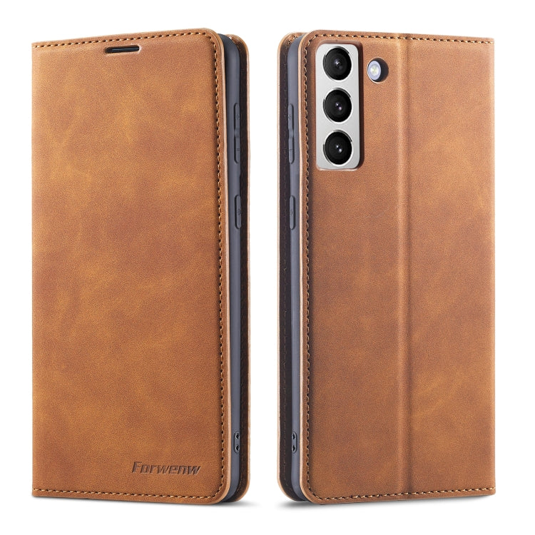 For Samsung Galaxy S22+ 5G Forwenw Dream Series Oil Edge Strong Magnetism Leather Phone Case