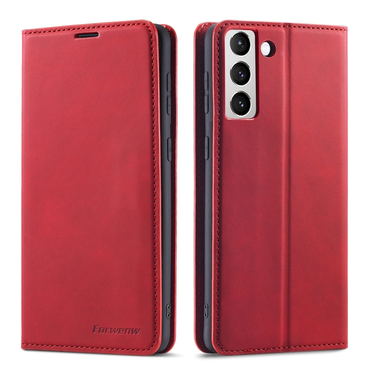 For Samsung Galaxy S21 FE 5G Forwenw Dream Series Oil Edge Strong Magnetism Leather Phone Case