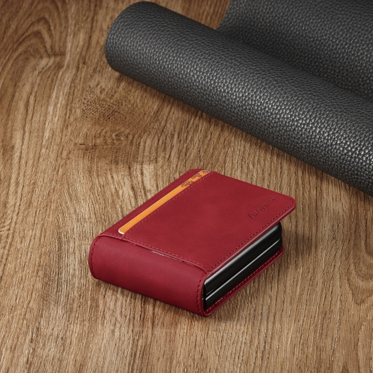 For Samsung Galaxy Z Flip3 5G Forwenw Dream Series Oil Edge Strong Magnetism Leather Phone Case