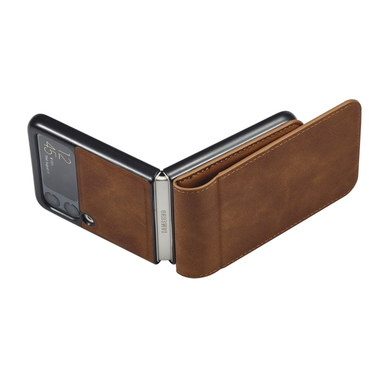 For Samsung Galaxy Z Flip3 5G Forwenw Dream Series Oil Edge Strong Magnetism Leather Phone Case
