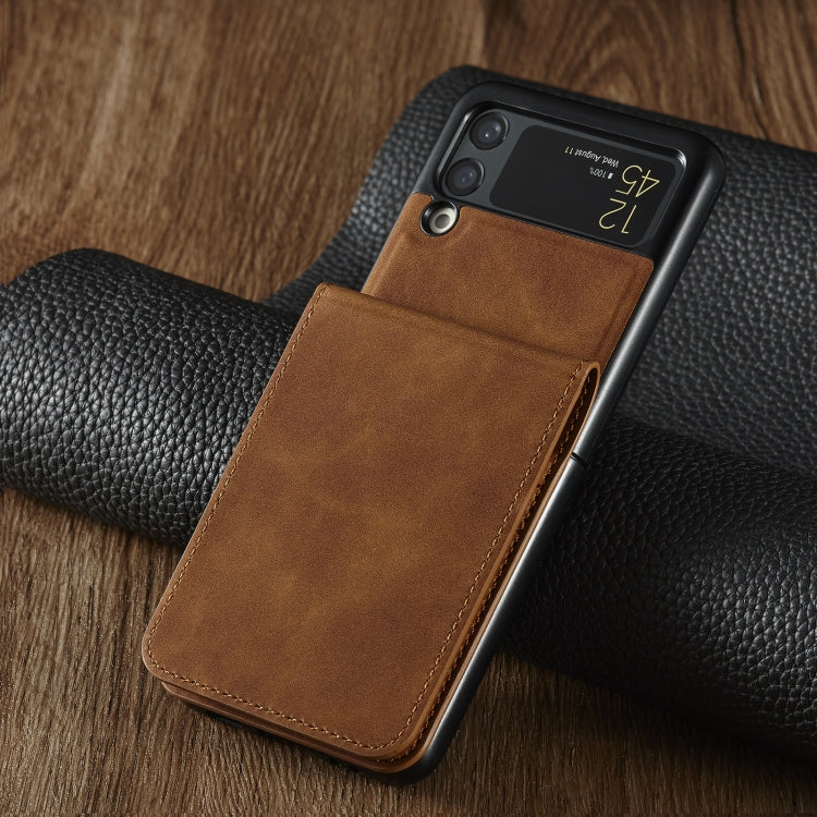 For Samsung Galaxy Z Flip3 5G Forwenw Dream Series Oil Edge Strong Magnetism Leather Phone Case