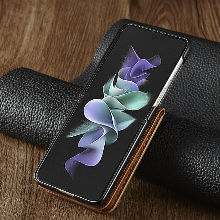 For Samsung Galaxy Z Flip3 5G Forwenw Dream Series Oil Edge Strong Magnetism Leather Phone Case