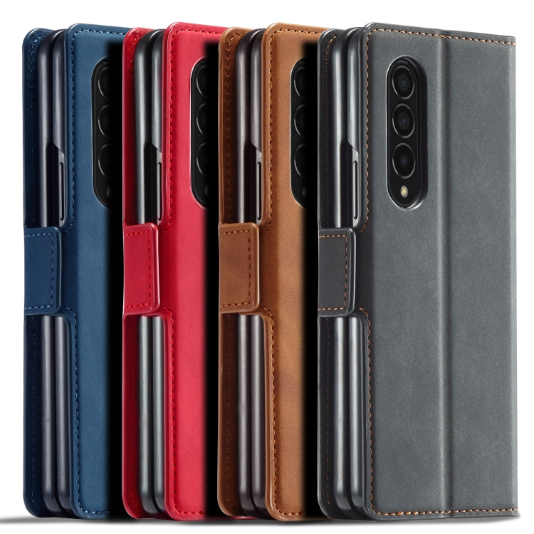 For Samsung Galaxy Z Fold3 5G Forwenw Dream Series Oil Edge Strong Magnetism Leather Phone Case