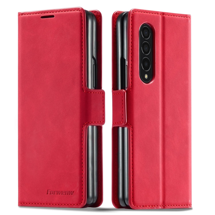 For Samsung Galaxy Z Fold3 5G Forwenw Dream Series Oil Edge Strong Magnetism Leather Phone Case