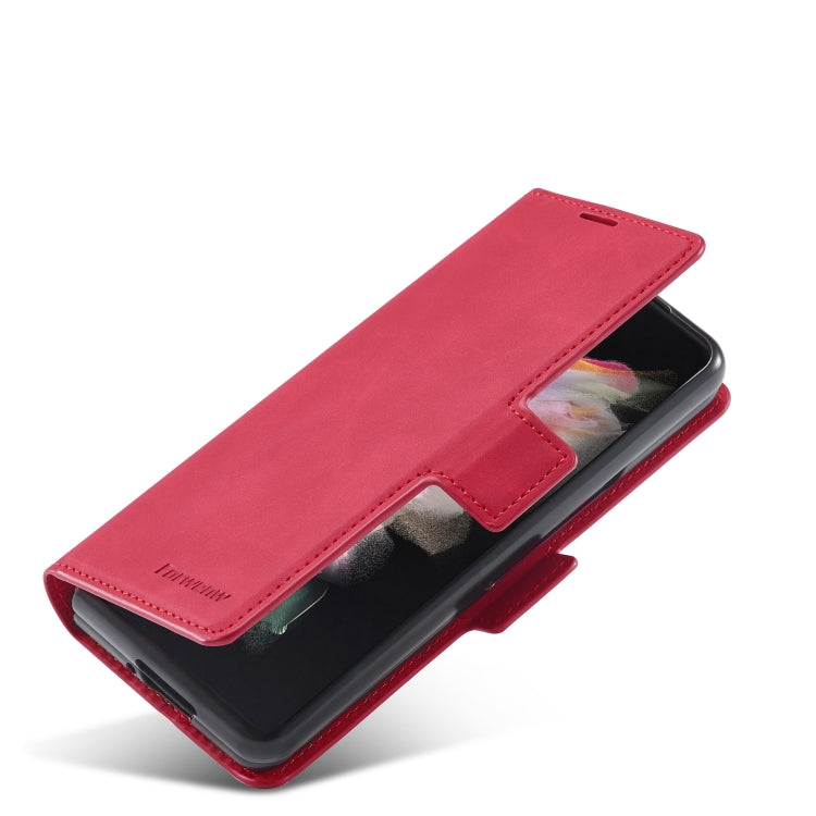 For Samsung Galaxy Z Fold3 5G Forwenw Dream Series Oil Edge Strong Magnetism Leather Phone Case