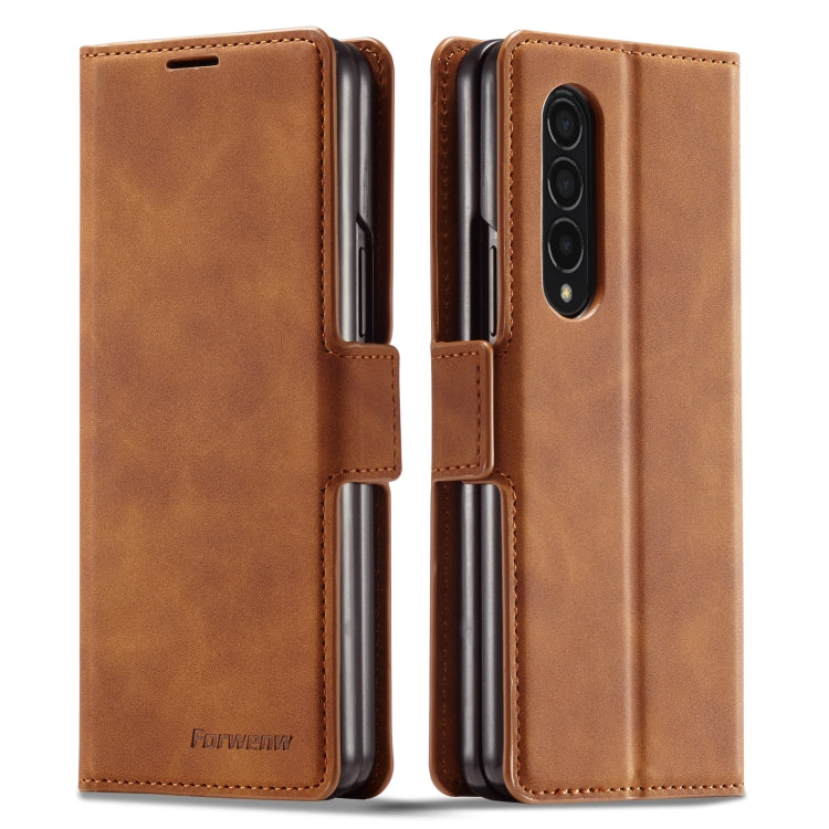 For Samsung Galaxy Z Fold3 5G Forwenw Dream Series Oil Edge Strong Magnetism Leather Phone Case