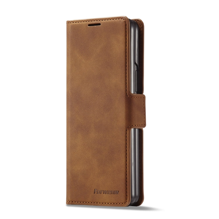 For Samsung Galaxy Z Fold3 5G Forwenw Dream Series Oil Edge Strong Magnetism Leather Phone Case