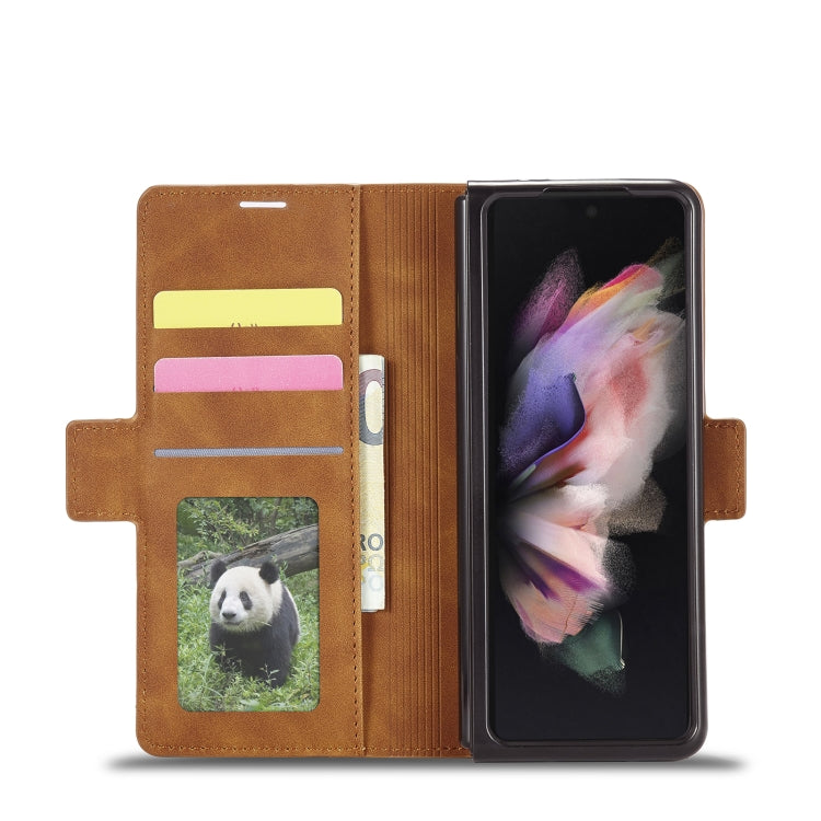 For Samsung Galaxy Z Fold3 5G Forwenw Dream Series Oil Edge Strong Magnetism Leather Phone Case