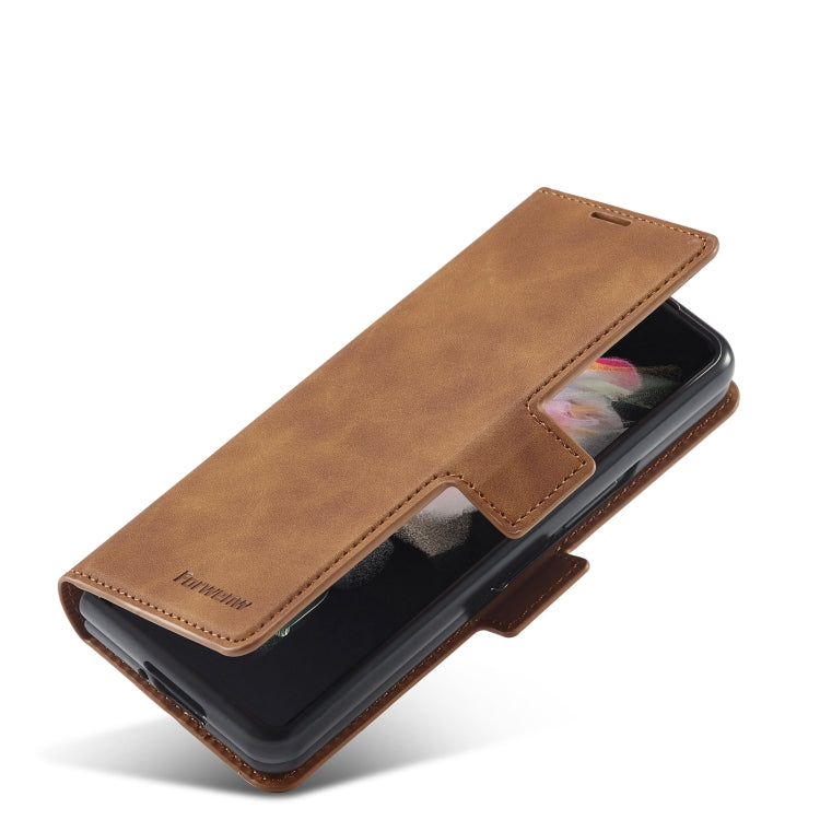 For Samsung Galaxy Z Fold3 5G Forwenw Dream Series Oil Edge Strong Magnetism Leather Phone Case