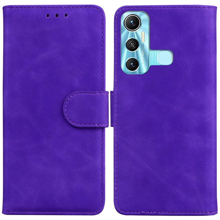 For Infinix Hot 11 X662 Skin Feel Pure Color Flip Leather Phone Case