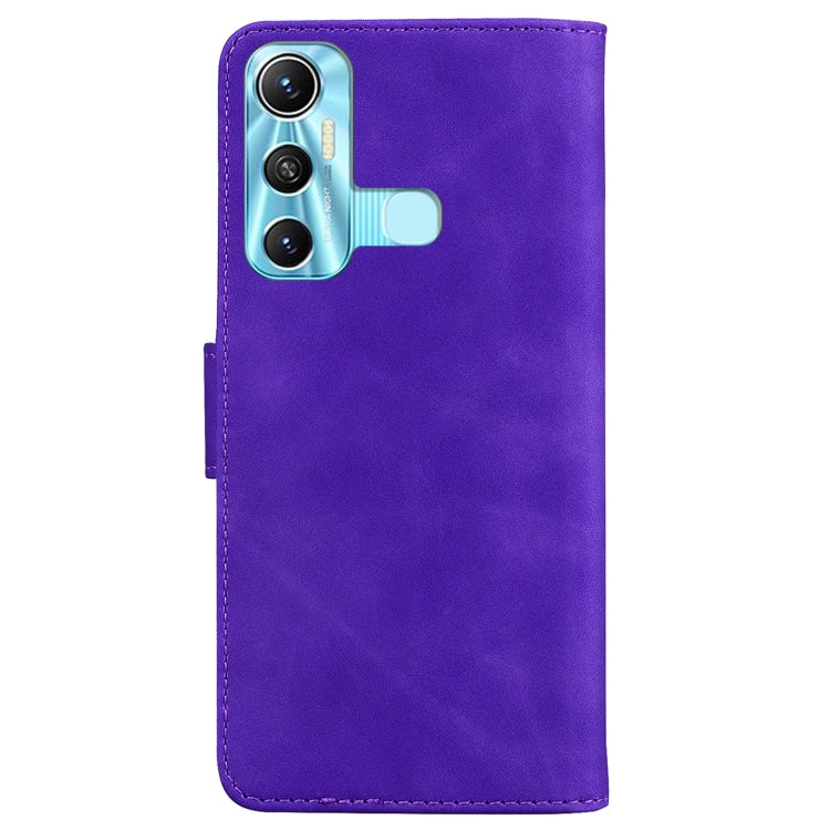 For Infinix Hot 11 X662 Skin Feel Pure Color Flip Leather Phone Case
