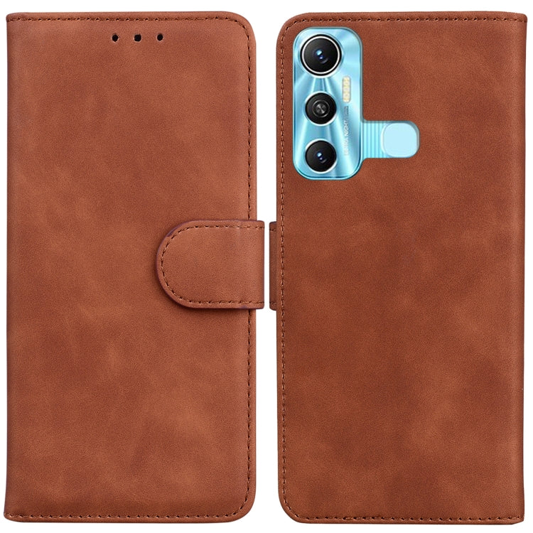 For Infinix Hot 11 X662 Skin Feel Pure Color Flip Leather Phone Case