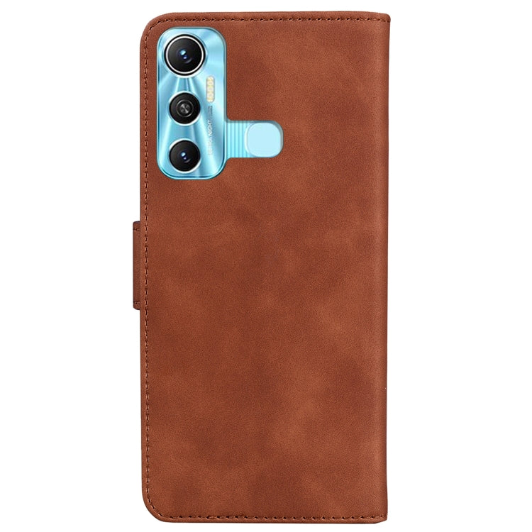 For Infinix Hot 11 X662 Skin Feel Pure Color Flip Leather Phone Case