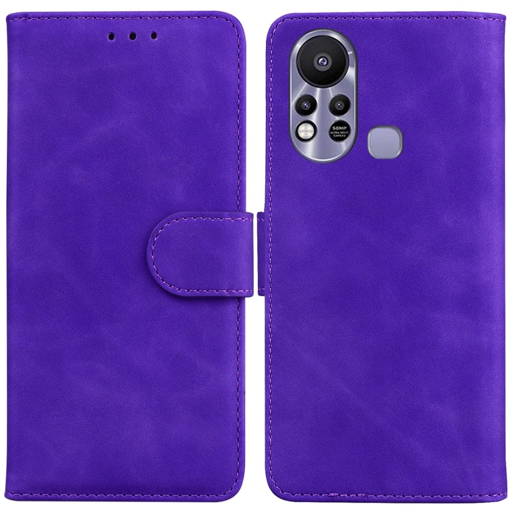 For Infinix Hot 11s X6812 Skin Feel Pure Color Flip Leather Phone Case