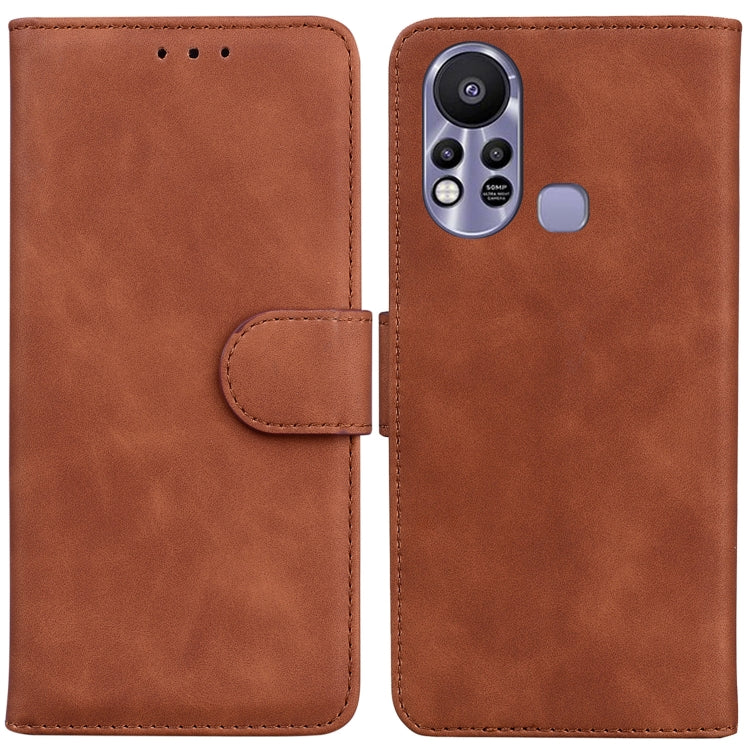 For Infinix Hot 11s X6812 Skin Feel Pure Color Flip Leather Phone Case