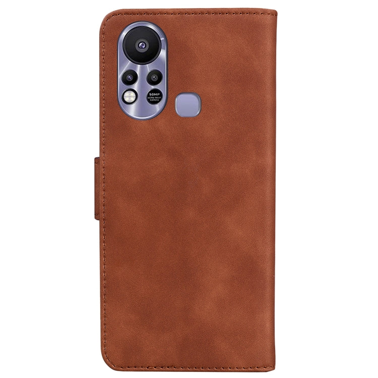 For Infinix Hot 11s X6812 Skin Feel Pure Color Flip Leather Phone Case