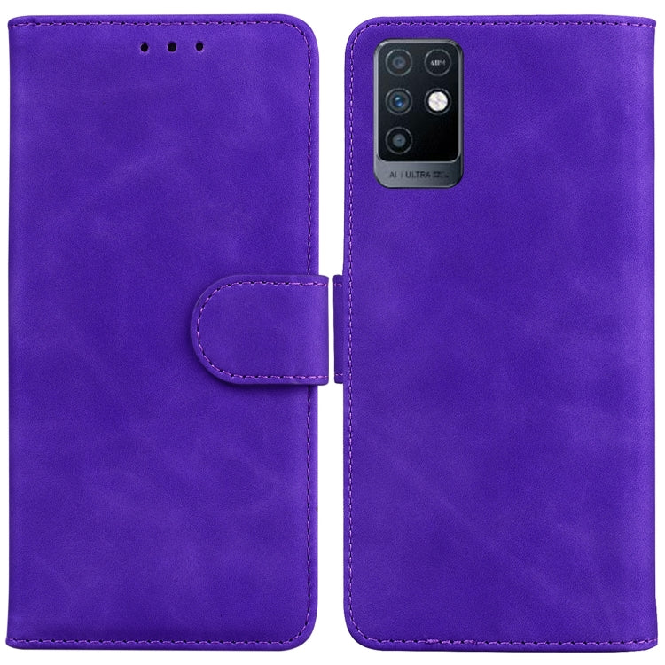 For Infinix Note 10 X693 Skin Feel Pure Color Flip Leather Phone Case