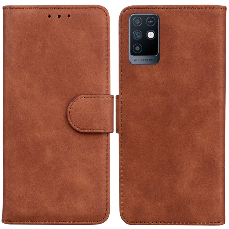 For Infinix Note 10 X693 Skin Feel Pure Color Flip Leather Phone Case