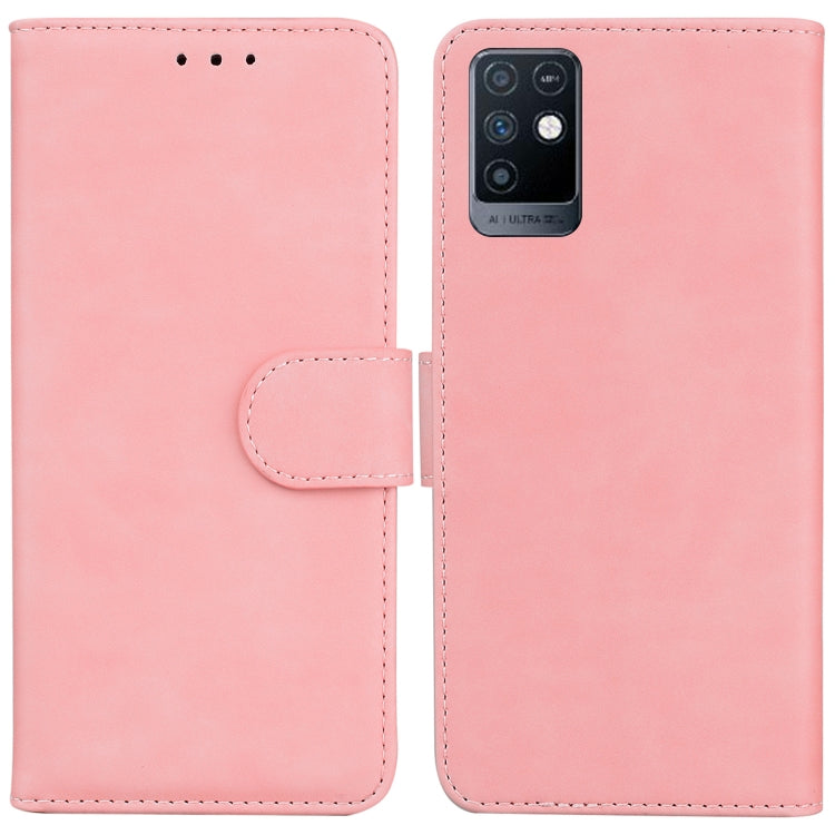 For Infinix Note 10 X693 Skin Feel Pure Color Flip Leather Phone Case