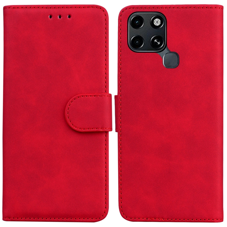 For Infinix Smart 6 Skin Feel Pure Color Flip Leather Phone Case