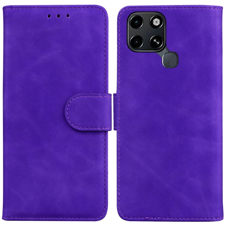 For Infinix Smart 6 Skin Feel Pure Color Flip Leather Phone Case
