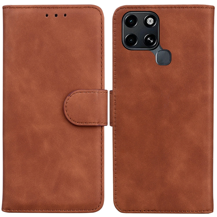 For Infinix Smart 6 Skin Feel Pure Color Flip Leather Phone Case