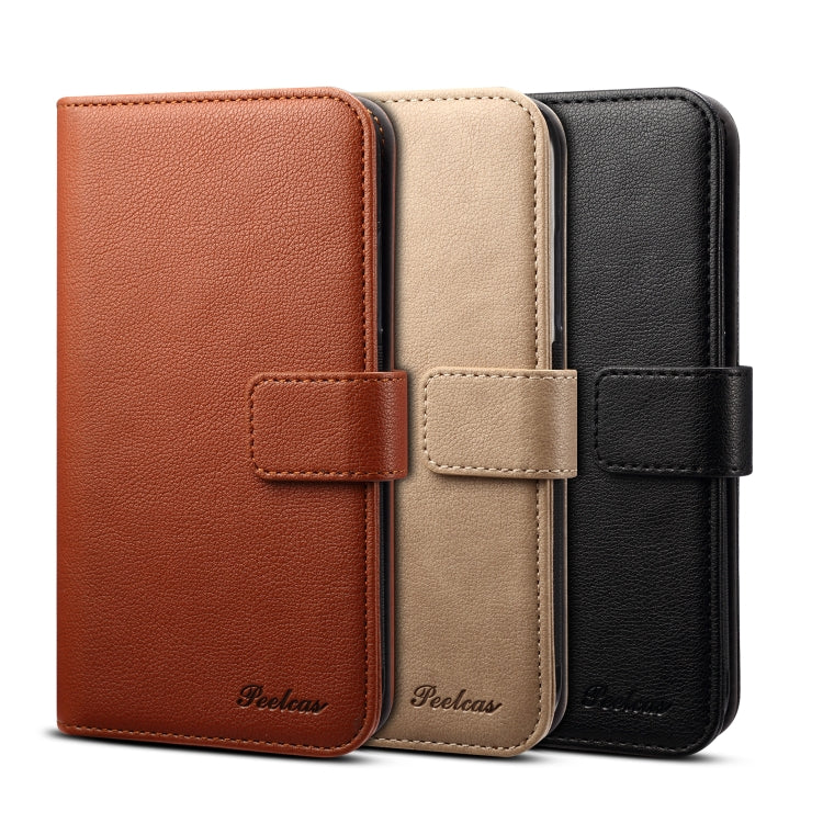 For iPhone 11 Pro Max peelcas Detachable Horizontal Flip Leather Case with Holder & Card Slots & Wallet(Khaki)