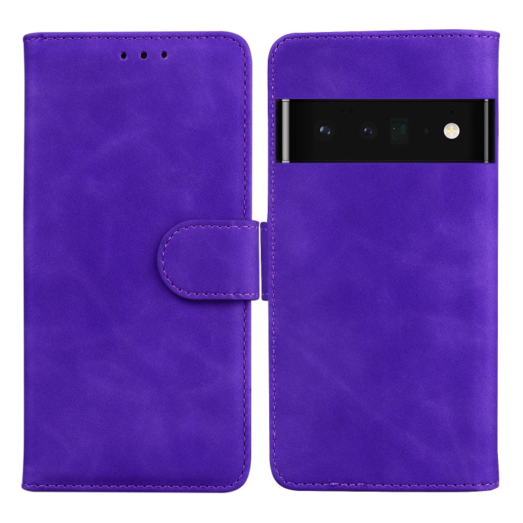 For Google Pixel 6 Pro Skin Feel Pure Color Flip Leather Phone Case